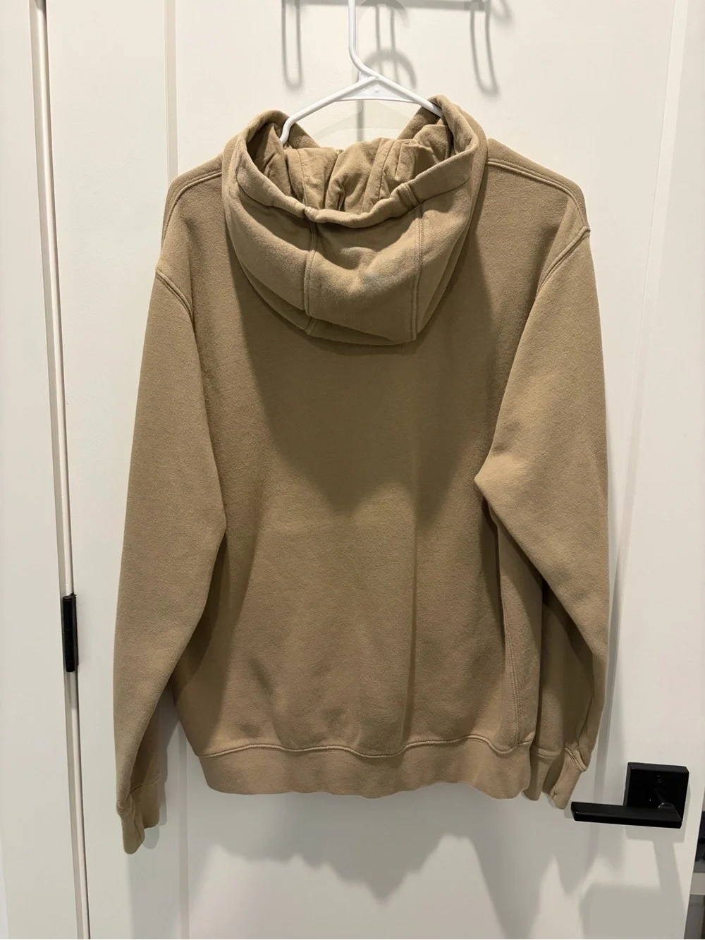 Nike Men's Tan Pullover Hoodie with White Logo